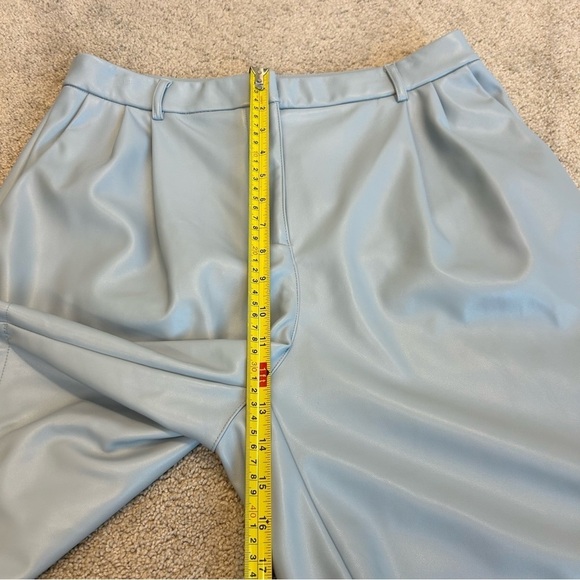 HOUSE of Harlow 1960 blue faux leather Bermuda shorts Sz M NWOT - Picture 9 of 11